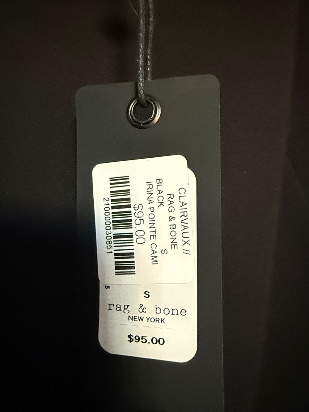 rag & bone Black Asymmetric Hem Spaghetti Strap Cami - Picture 2 of 3